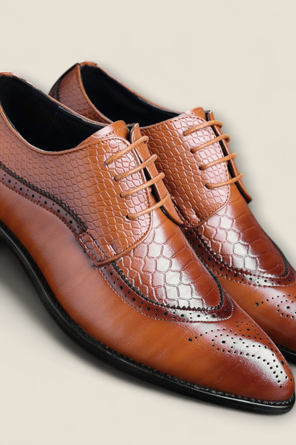 Domenico - Embossed Wingtip Dress Shoes