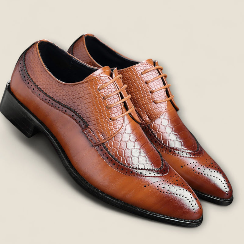 Domenico - Embossed Wingtip Dress Shoes