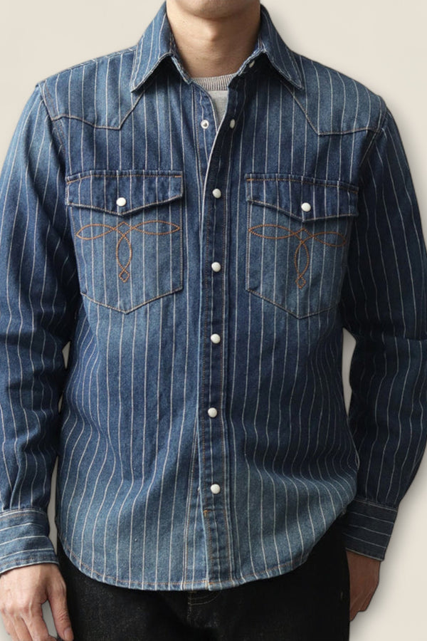 Leon - Striped Denim Shirt