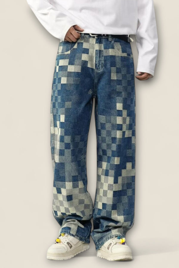 Ciro - Pixel Distressed Denim Jeans