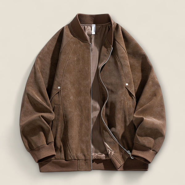Alonso - Suede Bomber Coat
