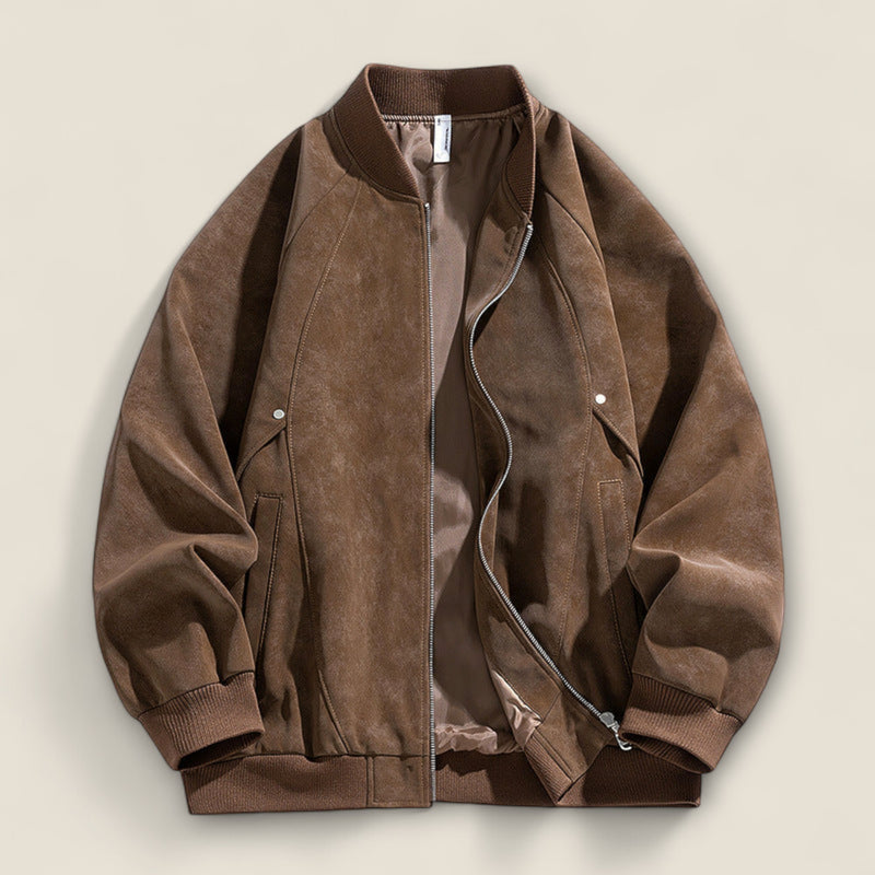 Alonso - Suede Bomber Coat