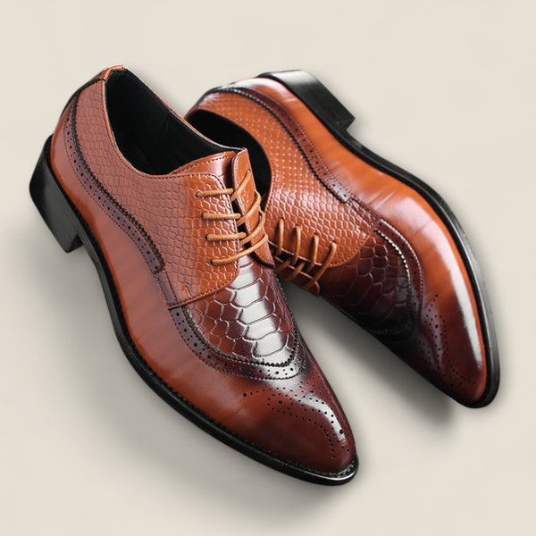 Domenico - Embossed Wingtip Dress Shoes