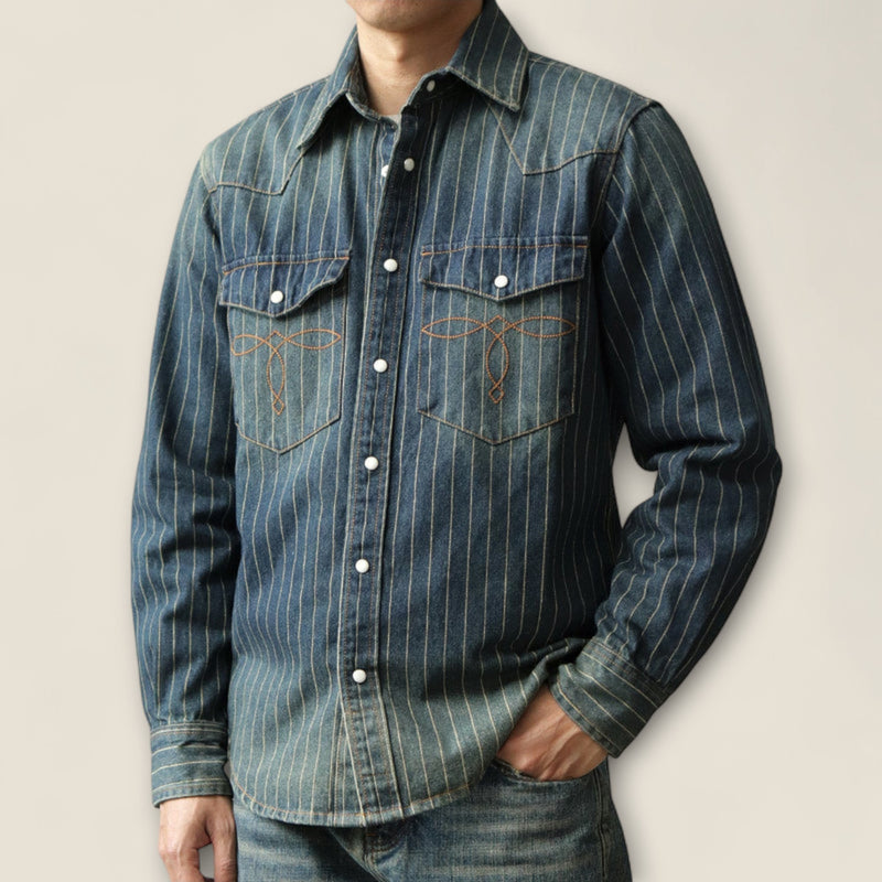 Leon - Striped Denim Shirt