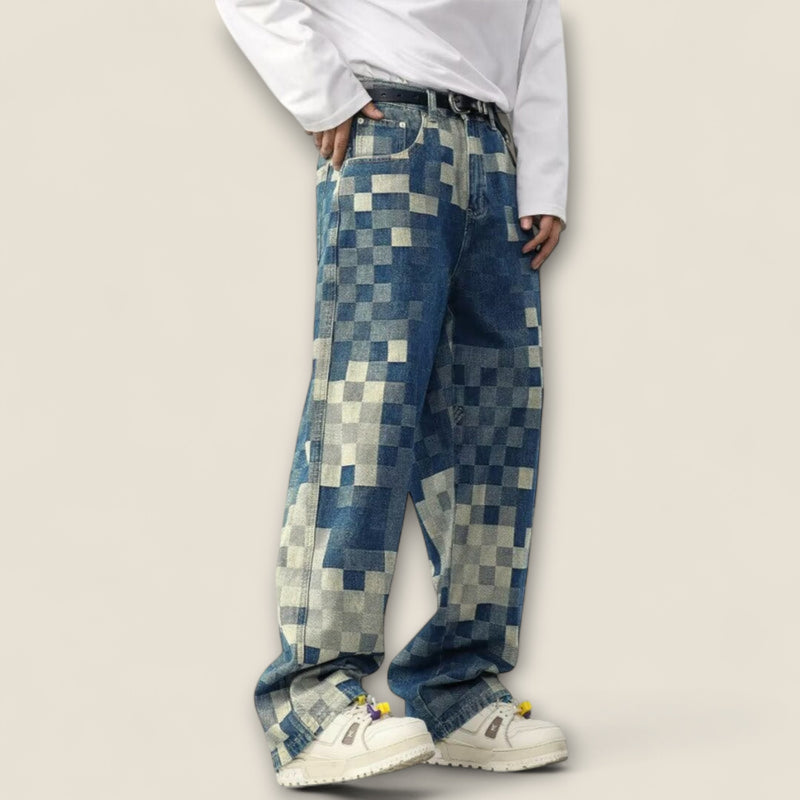 Ciro - Pixel Distressed Denim Jeans
