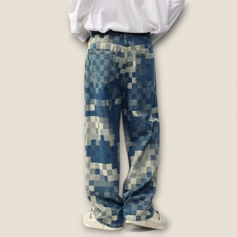 Ciro - Pixel Distressed Denim Jeans
