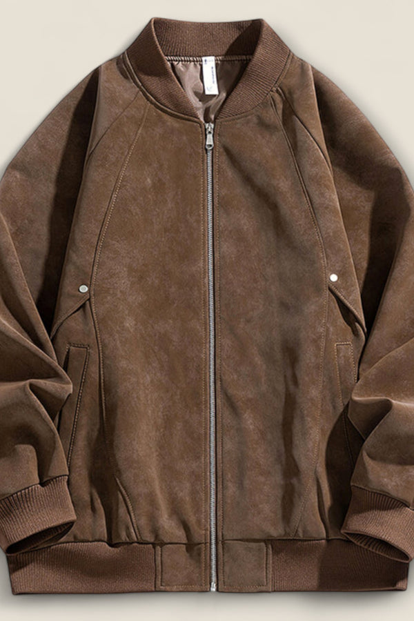 Alonso - Suede Bomber Coat