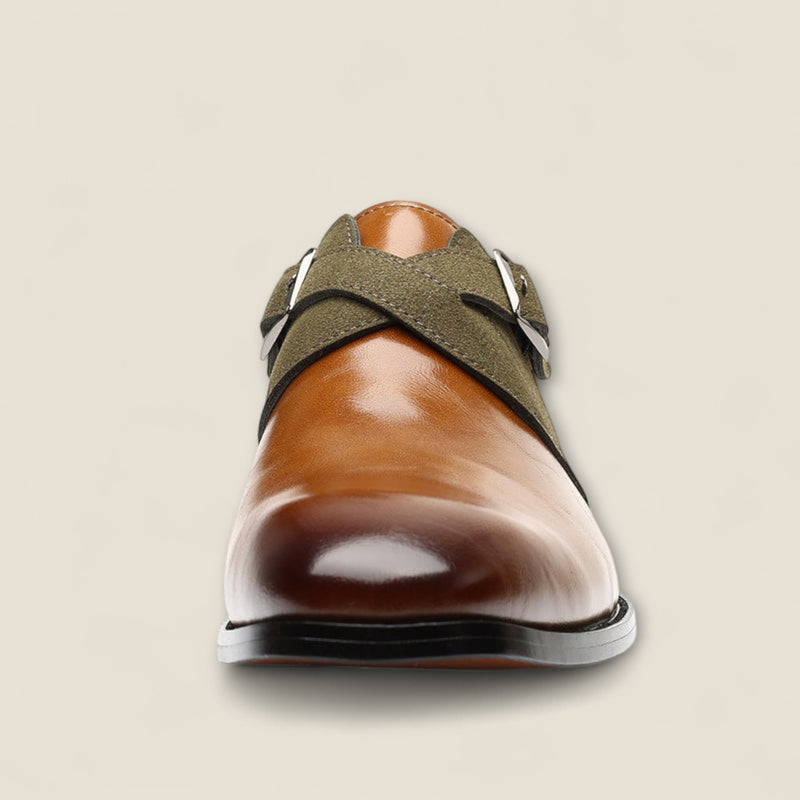 Grant - Leather Monk Strap Shoes
