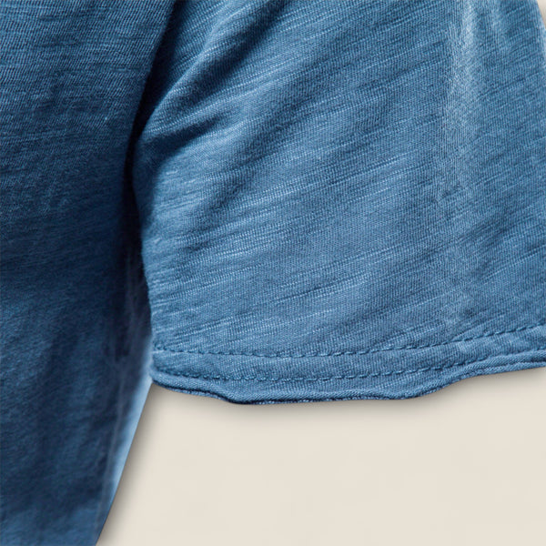 Valerio - V-Neck Tee in Slub Cotton
