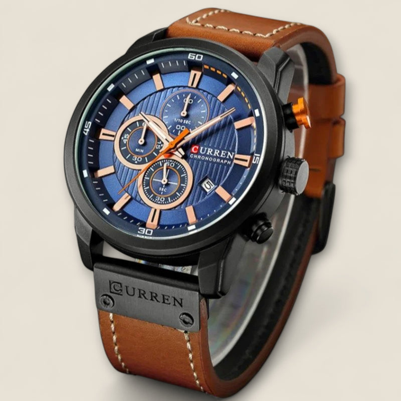 Renzo - Leather Chronograph Watch
