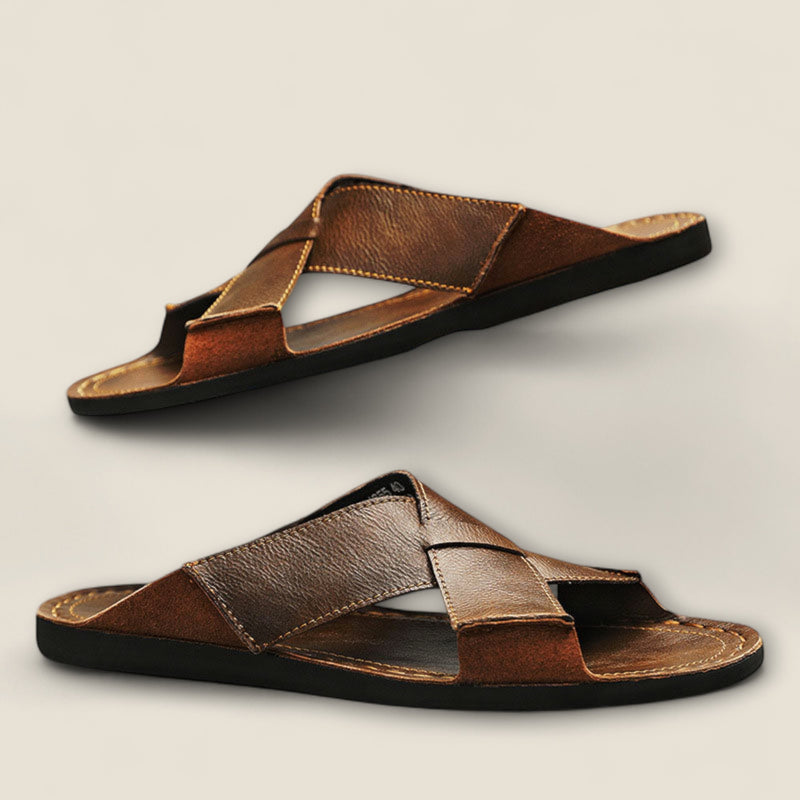 Diego - Leather Slip-On Sandals