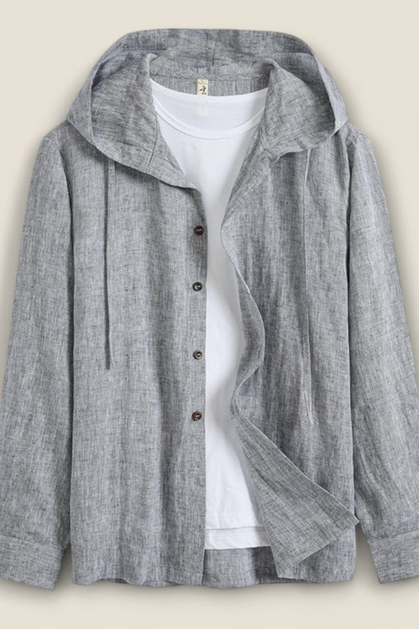 Lazaro - Linen Shirt with Hood