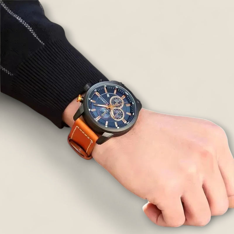Renzo - Leather Chronograph Watch