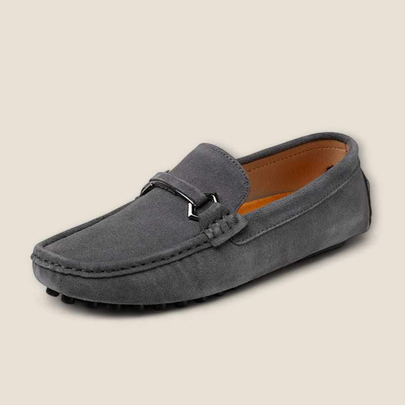 Leonardo - Suede Loafers with Bit Detail