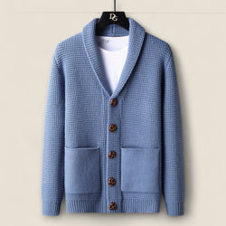 Lorenzo - Textured Waffle Knit Cardigan