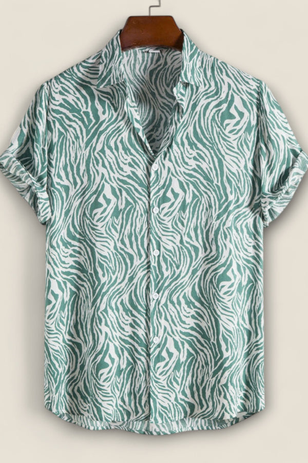 Claudio - Camp Shirt with Tiger Print