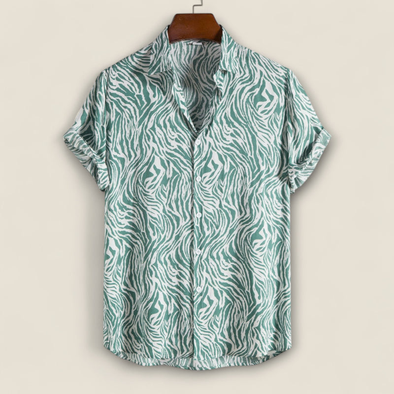 Claudio - Camp Shirt with Tiger Print