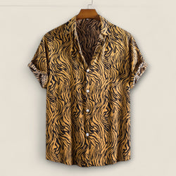 Claudio - Camp Shirt with Tiger Print
