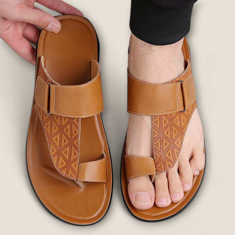 Aurelio - Embossed Leather Sandals