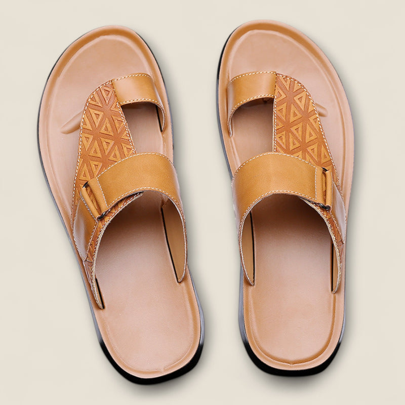 Aurelio - Embossed Leather Sandals