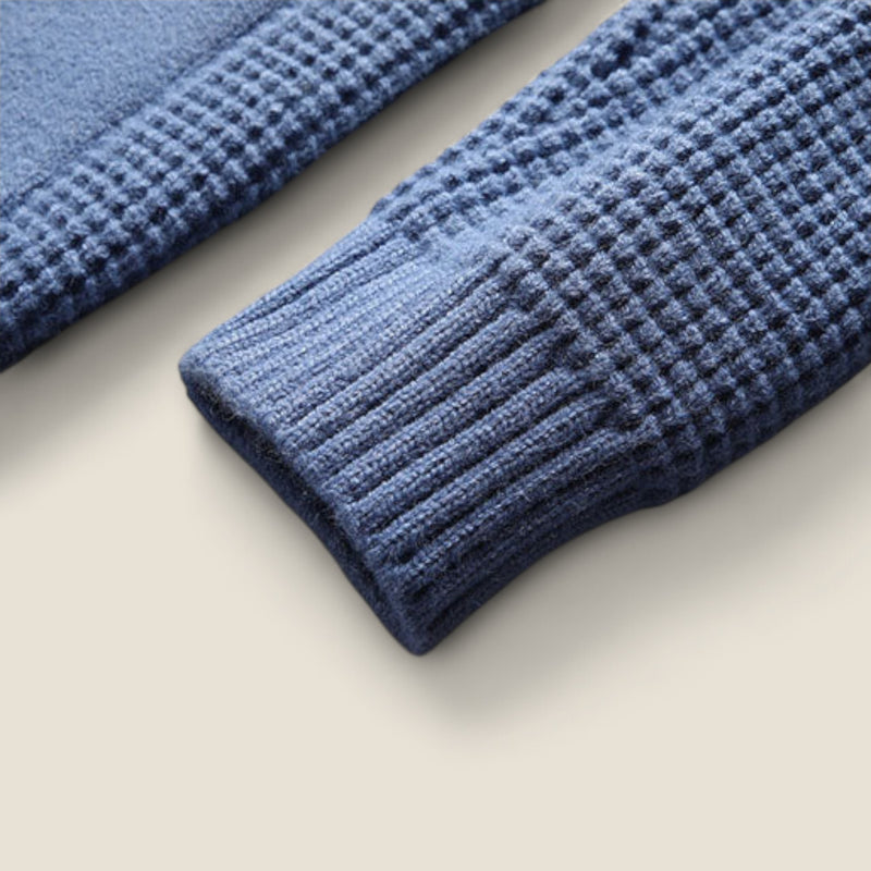 Lorenzo - Textured Waffle Knit Cardigan