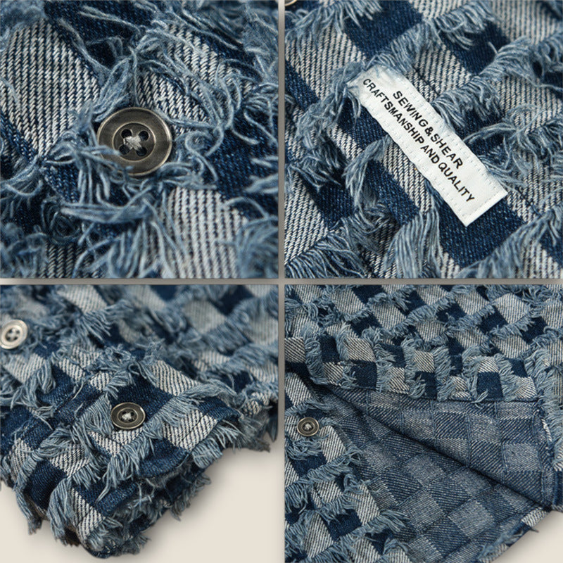 Jackson - Checkered Frayed Overshirt