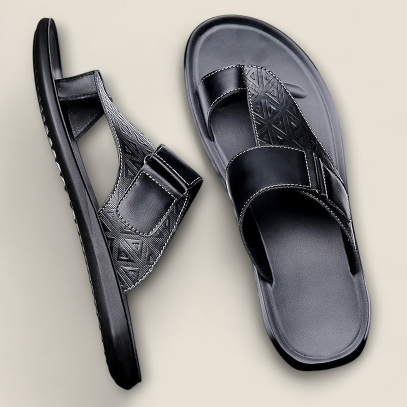 Aurelio - Embossed Leather Sandals