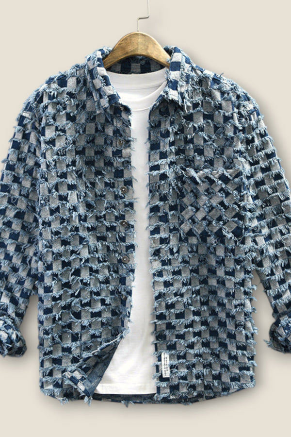 Jackson - Checkered Frayed Overshirt