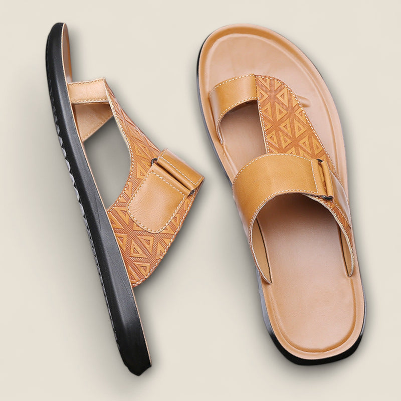 Aurelio - Embossed Leather Sandals