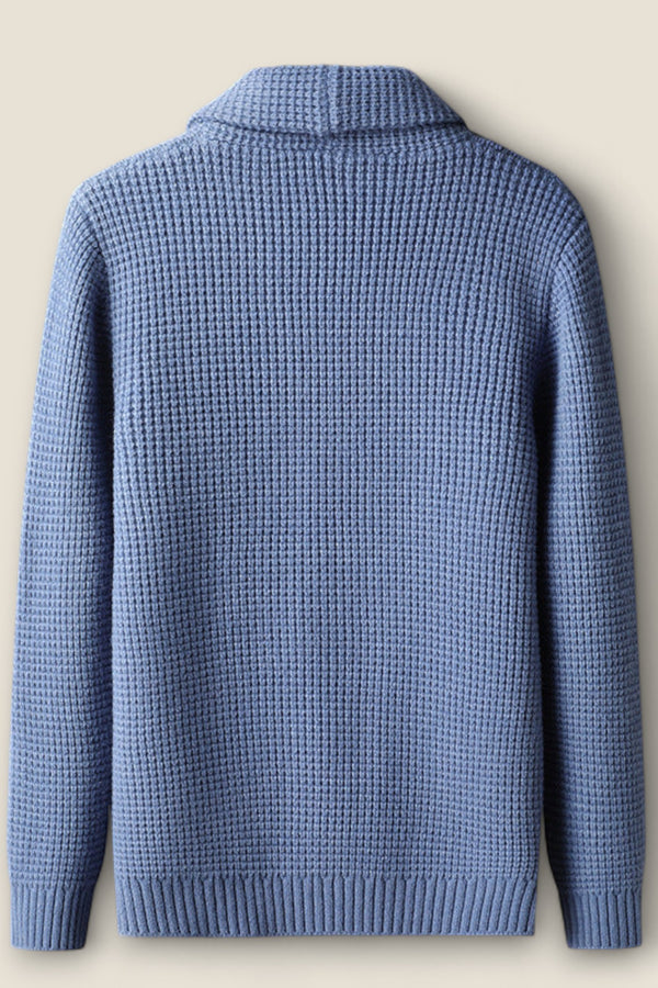 Lorenzo - Textured Waffle Knit Cardigan