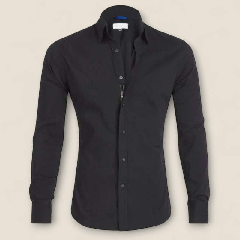 Emilio - Zip-front Wrinkle-resistant Shirt
