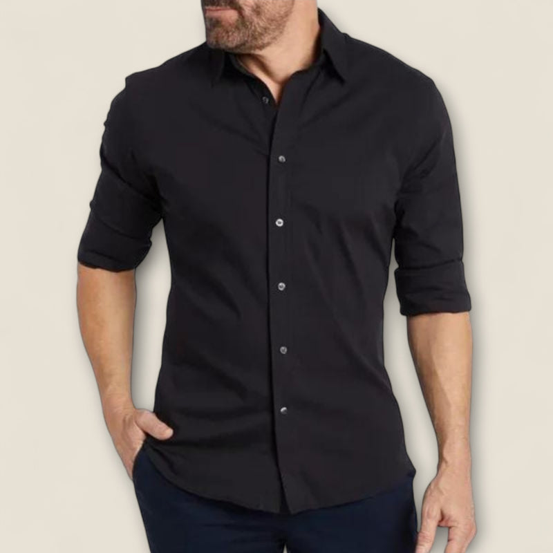 Emilio - Zip-front Wrinkle-resistant Shirt