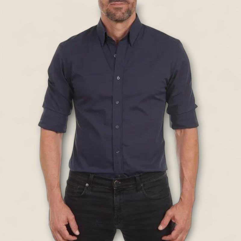 Emilio - Zip-front Wrinkle-resistant Shirt