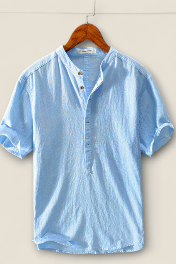 Santino - Linen Henley Shirt