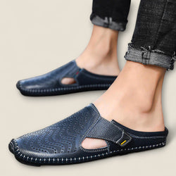 Fabio - Perforated Leather Slip-On Mules