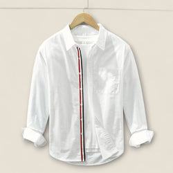 Adrien - Striped Cotton Shirt with Contrast Details
