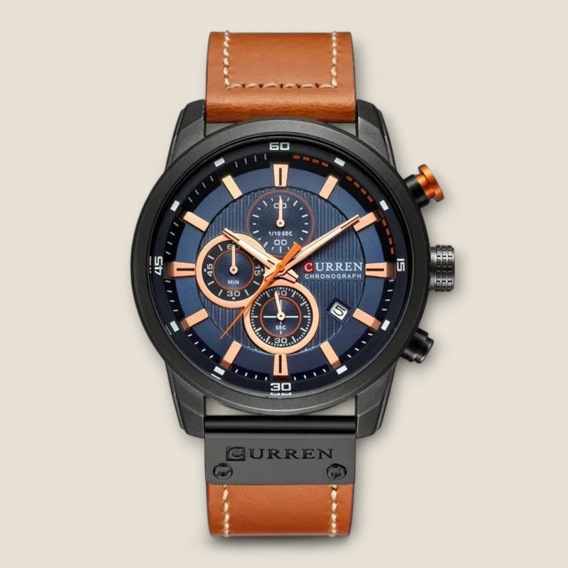 Renzo - Leather Chronograph Watch
