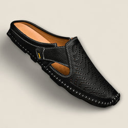 Giulio - Perforated Leather Slide Sandals